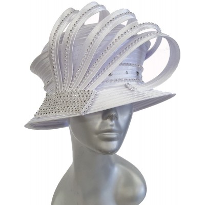 's Satin Ribbon Dressy Church Kentucky Derby Designer Dress White Hat   eb-63537814